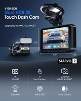 Caméra embarquée STARVIS 2 5G WiFi Mini DVR de voiture cachée Vision nocturne Avant et arrière 4K Écran tactile 4 pouces Double Mini DVR de voiture caché