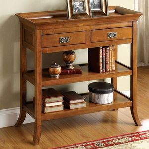 Grande table console rustique en bois avec rangement pour entrée, couloir et salon Organisation et décoration - Product Image 3