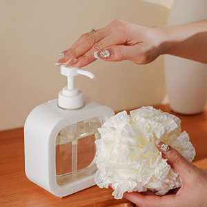 <span class=keywords><strong>Dispenser</strong></span> di sapone da bagno in plastica bianca da 300ml/500ml contenitori per lozioni per Shampoo Gel doccia sapone liquido tipo di sigillatura