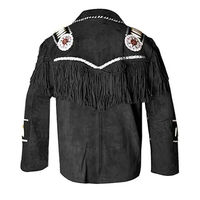 Veste en cuir de vachette véritable de style western pour homme, de qualité supérieure, à franges et perles, à prix abordable