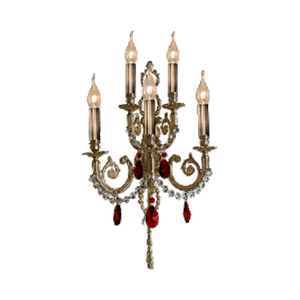 Elegante Lampada da Parete LED dal Design Europeo, Luce Bianca Calda 2700K, Corpo in Bronzo con Riflessi Rubino per Arredamento Casa - Product Image 1