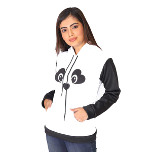 Sweat-shirt à capuche blanc imprimé écran, confortable et Durable, vêtement décontracté - Product Image 1