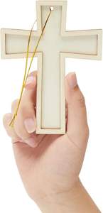 Cruz hecha de madera recuperada con textura natural y atractivo hecho a mano para hogares religiosos minimalistas en la costa más baja - Product Image 4