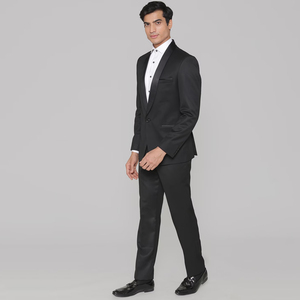 ชุดสูทผู้ชายแบบขายส่ง ผ้าทึบ สำหรับเจ้าบ่าว งานแต่งงาน ชุดทักซิโด้ กระดุมสองเม็ด สั่งตัดได้ ผ้าโพลีเอสเตอร์ 100% กันยับ - Product Image 3