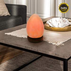 Wholesale Himalayan Pink Rock Salt Lamp Beautifully Carved Egg-Shaped Design <b>Natural</b> Carved Wooden Base <b>Natural</b> <b>Crafts</b> - Product Image 4