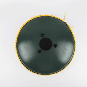 Tambor de lengüeta de acero con diseño de gran tamaño, 14 pulgadas (35 cm), 15 lengüetas, color verde oscuro