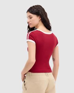 T-shirt imprimé écologique à col rond et coupe ample pour femmes, idéal pour l'été - Product Image 3