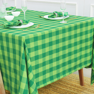 Clásico moderno Farmhouse 100% algodón mantel a cuadros Día de San Patricio cubierta de mesa a cuadros 60X84 pulgadas verde - Product Image 4