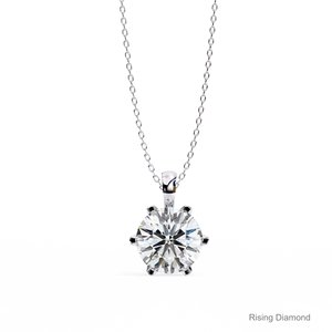 1.2 Ct Round Cut Lab Grown Diamond Solitaire Set Pendentif/CVD Diamond Yellow Gold Pendentif/Cadeau d'anniversaire pour elle - Product Image 6