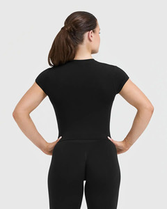Último diseño negro 100% algodón Mujer camiseta Casual secado rápido transpirable y elegante diseñador relajado ajuste gimnasio entrenamiento camiseta - Product Image 2