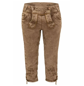 Genou bavarois authentique de qualité supérieure pour femme, coupe ajustée, Oktoberfest d'hiver, logo en dentelle, décoration avant plat - Product Image 6