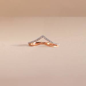 Bague Moissanite en forme de V taille brillante en argent sterling S925 plaqué or 18 carats bijoux empilables certifiés IGCI - Product Image 6