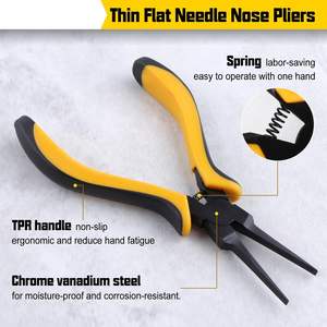 Alicates Profesionales de Punta Plana de Acero al Carbono de 5 Pulgadas, Mandíbula Lisa, para Fabricación de Pulseras, Joyería Fina, Manualidades, Herramientas de Bricolaje INTENSE - Product Image 2