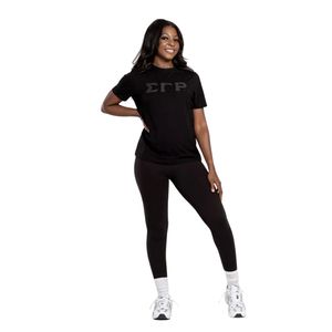 SGRho nero su pelle di serpente camicia con lettere di pelle di serpente 100 di cotone abito di confraternita greco vita di moda orgoglio t-Heritage t-Shirt - Product Image 2