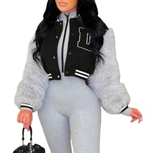 Vente en gros de vestes Letterman décontractées pour femmes Vestes universitaires brodées en 3D de qualité supérieure Veste universitaire au design élégant - Product Image 5