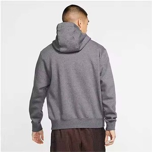 Pull à capuche unisexe de coupe régulière pour hommes, taille personnalisée, logo de la marque brodé de couleur unie, conception de poche kangourou sans doublure - Product Image 4