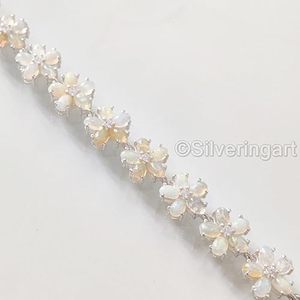 Women's <b>Bracelet</b> Natural Opal Gemstone October Birthstone wedding Christmas Gift Handmade Jewelry 925 Sterling <b>Silver</b> <b>Bracelet</b> - Product Image 5