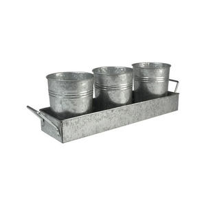 Maceta de Metal de diseño de tendencia con mango lateral decoración de Hotel cesta de flores uso hecho a mano para maceta decorativa de Navidad - Product Image 5