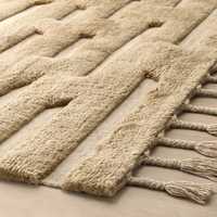 Top Hallow moderne de haute qualité marocain laine tapis boucle coupe Pile couleur unie épais noué à la main naturel brun tapis ensemble