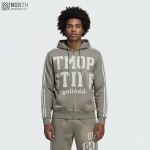 Conception personnalisée Fermeture à glissière complète Sweat à capuche épais en tissu surdimensionné 100% coton polaire Fermeture à glissière Survêtement Fabricant de luxe - Product Image 1