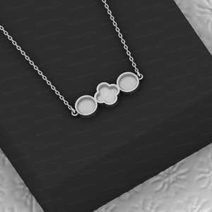 Sólido 925 Plata 10mm trébol y bisel redondo colgante Semi montaje encanto ajuste para cenizas de resina piedra accesorios de joyería componentes - Product Image 5