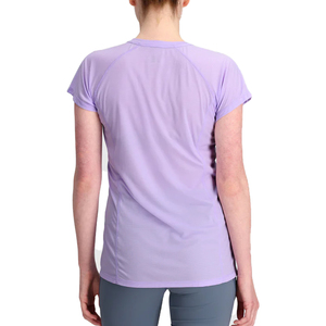 เสื้อยืดสตรีผ้าสแปนเด็กซ์โพลีเอสเตอร์ผ้าแห้งเร็วพิมพ์ลายดิจิตอลโลโก้ตามสั่งเป็นมิตรต่อสิ่งแวดล้อม - Product Image 3