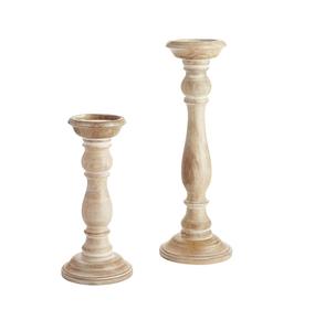 Portavelas redondo de madera con acabado liso, perfecto para centro de mesa o decoración de interiores de estilo bohemio. - Product Image 6