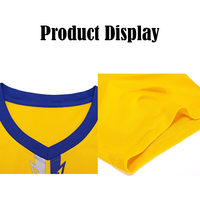 Ensemble d'uniformes de football personnalisés jaune et bleu avec détails en V, fabricant OEM, usine de Sialkot, maillot et short d'entraînement pour équipe de football