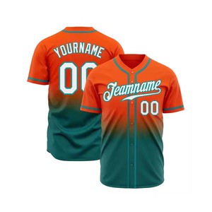 Nouveau design vierge OEM personnalisé vente en gros respirant Design unique de haute qualité couleur jaune maillot/chemise de baseball - Product Image 4