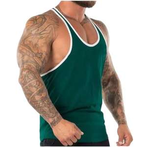 Débardeur de sport pour homme 100% coton extensible dans quatre directions, séchage rapide, respirant, logo personnalisé OEM - Product Image 2