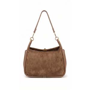 Borsa a Tracolla Morbida in Vera Pelle Scamosciata e Pelle Dollaro, Made in Italy, Art. 26118 - Product Image 6