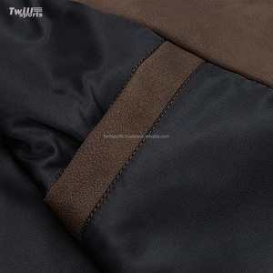 Wholesale 2025 Solid Design High Street Brown Leather Motorcycle Jacket Front Logo Windproof Soft Stand Collar Men's - Product Image 6