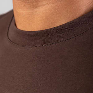 <b>Men</b> Oversized T-<b>Shirt</b> | Drop Shoulder Relaxed Fit Streetwear Tee | Solid <b>Brown</b> Plain Casual Heavyweight Cotton Top - Product Image 3