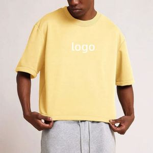 เสื้อยืดผู้ชายผ้าโพลีเอสเตอร์ถักผ้าสแปนเด็กซ์/ โพลีเอสเตอร์ทรงหลวมโอเวอร์ไซส์ออกแบบได้ตามต้องการฤดูร้อน - Product Image 1