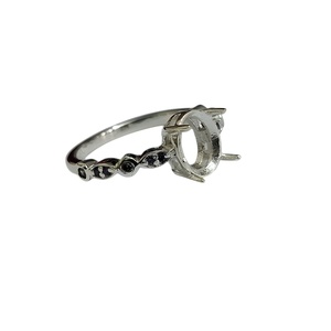 Bague ovale 8x10mm en argent sterling 925 plaqué or 14K/18K avec sertissage CZ, composants de bijoux personnalisés écologiques - Product Image 1