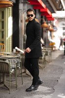 Abrigo de lana cruzado para hombre, estilo parka, a cuadros, corte regular, clásico de invierno, con solapa, informal de negocios, cálido, con botones, talla única
