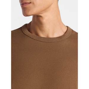 Beige 300g Camiseta de manga corta de algodón pesado Verano Cuello redondo Camisa suelta y base para hombres Mujeres Camiseta básica - Product Image 2
