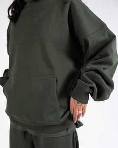 Mens Vintage Washed Dark Green Full <b>Zip</b> <b>Hoodie</b> Plain Solid Color Heavyweight Sweatshirt Jacket Split Kangaroo <b>Pocket</b> Casual - Product Image 3