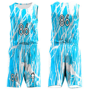 Uniforme de basket-ball de livraison rapide au Pakistan Uniforme de basket-ball bleu et orange de haute qualité - Product Image 1