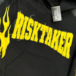 Sweat à capuche ample en molleton respirant 100 % coton 350 g/m² de haute qualité, imprimé en relief, avec patchs personnalisés et logo brodé pour homme - Product Image 4