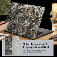Étui rigide de protection pour ordinateur portable en cuir PU à motif peau de serpent exotique pour MacBook Air & Pro 13.6/15.3/14/16 pouces Luxe