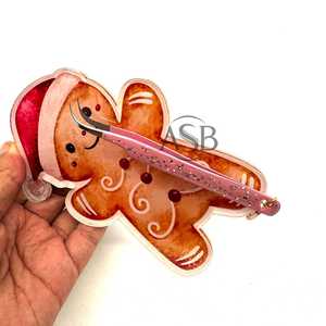 Tuile de cils en acrylique de Noël en pain d'épice avec pince à épiler Tuile de cils durable Impression de logo personnalisé Service OEM - Product Image 1