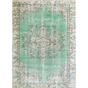 Alfombras de Lana Anudadas a Mano, Rectangulares, Abstractas, con Medallón Verde Vintage, para el Hogar, Alfombra Grande para Sala de Estar, Pasillo Rectangular - Product Image 1