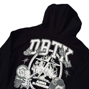 เสื้อฮู้ดดี้ผ้าฝ้ายหนาน้ำหนัก 400 GSM สำหรับฤดูหนาว ไซส์อเมริกา รับสั่งทำลายพิมพ์และปักลาย พร้อมตกแต่งด้วยคริสตัล  ผู้จำหน่ายเสื้อผ้าสตรีทแวร์ - Product Image 5