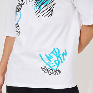 Ensemble t-shirt blanc à manches courtes en tricot et short noir pour homme, tenue décontractée d'été, couleur unie - Product Image 4