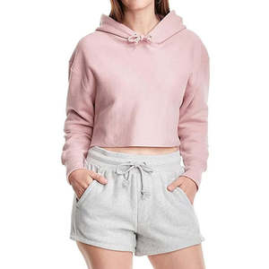 Sweat à capuche court pour femme, hiver, teinture personnalisée, streetwear, pull, 100% coton, logo sur le devant, technique d'impression, nouveauté hiver - Product Image 1