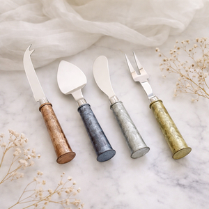 Elegante Juego de Cuchillos para Queso de Acero Inoxidable con Mangos de Resina, Apto para Lavavajillas, Ecológico, Duradero y Estilizado para Uso Diario, Fiestas y Regalos - Product Image 6