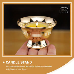 Petit bougeoir antique rond en laiton de luxe de forme personnalisée nouveau design pot de bougie vide en métal pour la décoration de la maison - Product Image 4