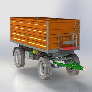 Agriculture Farm <b>Trailer</b> 2 <b>Wheel</b> Hydraulic Dump Tractor <b>Trailer</b> 83 X14 Dump <b>Trailer</b> for Sale - Product Image 2