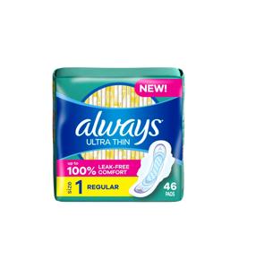 Para panty de algodón ultrafino con alas, absorbente, transpirable, talla 1, regular, 46 unidades - Product Image 4